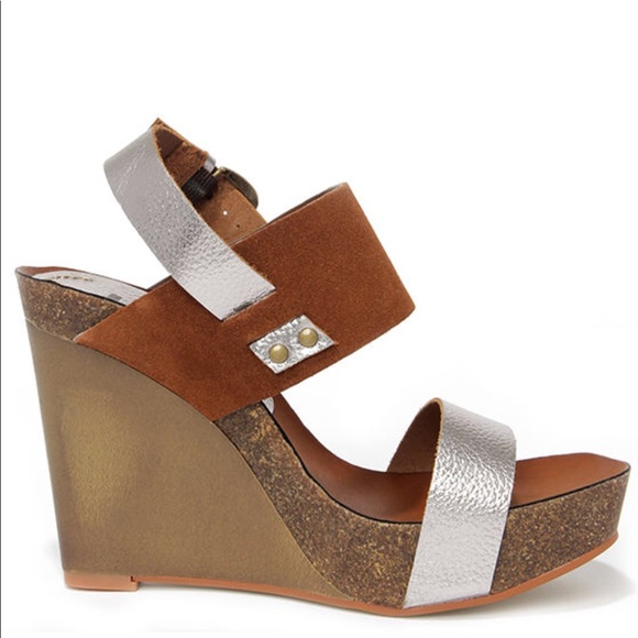 Boho Vibes Leather Cork Platform Wedge Sandal - Picture 2 of 4